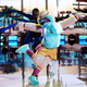 Oh, just a mystery celebrity dancing in a furry sloth costume
